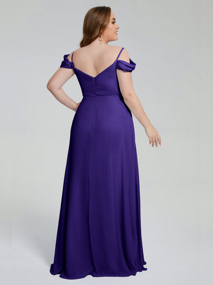 Gracie Detachable Straps Plus Size Long Bridesmaid Dresses