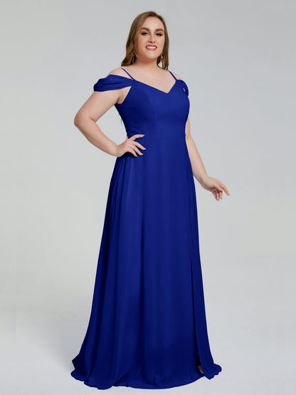 Gracie Detachable Straps Plus Size Long Bridesmaid Dresses