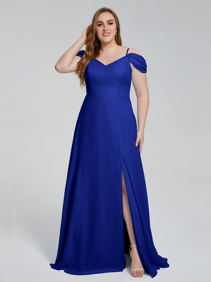 Gracie Detachable Straps Plus Size Long Bridesmaid Dresses