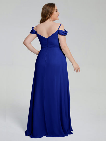 Gracie Detachable Straps Plus Size Long Bridesmaid Dresses
