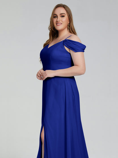 Gracie Detachable Straps Plus Size Long Bridesmaid Dresses
