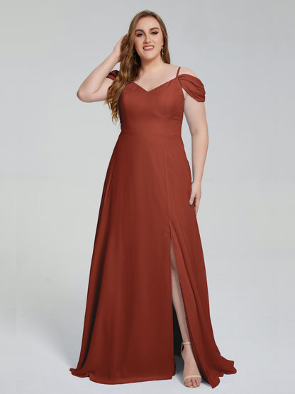 Gracie Detachable Straps Plus Size Long Bridesmaid Dresses
