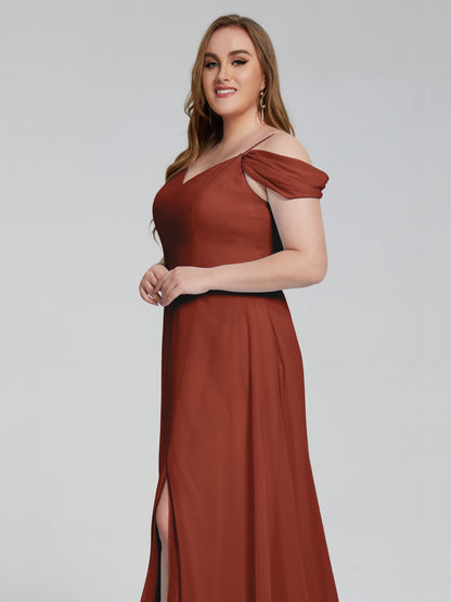 Gracie Detachable Straps Plus Size Long Bridesmaid Dresses