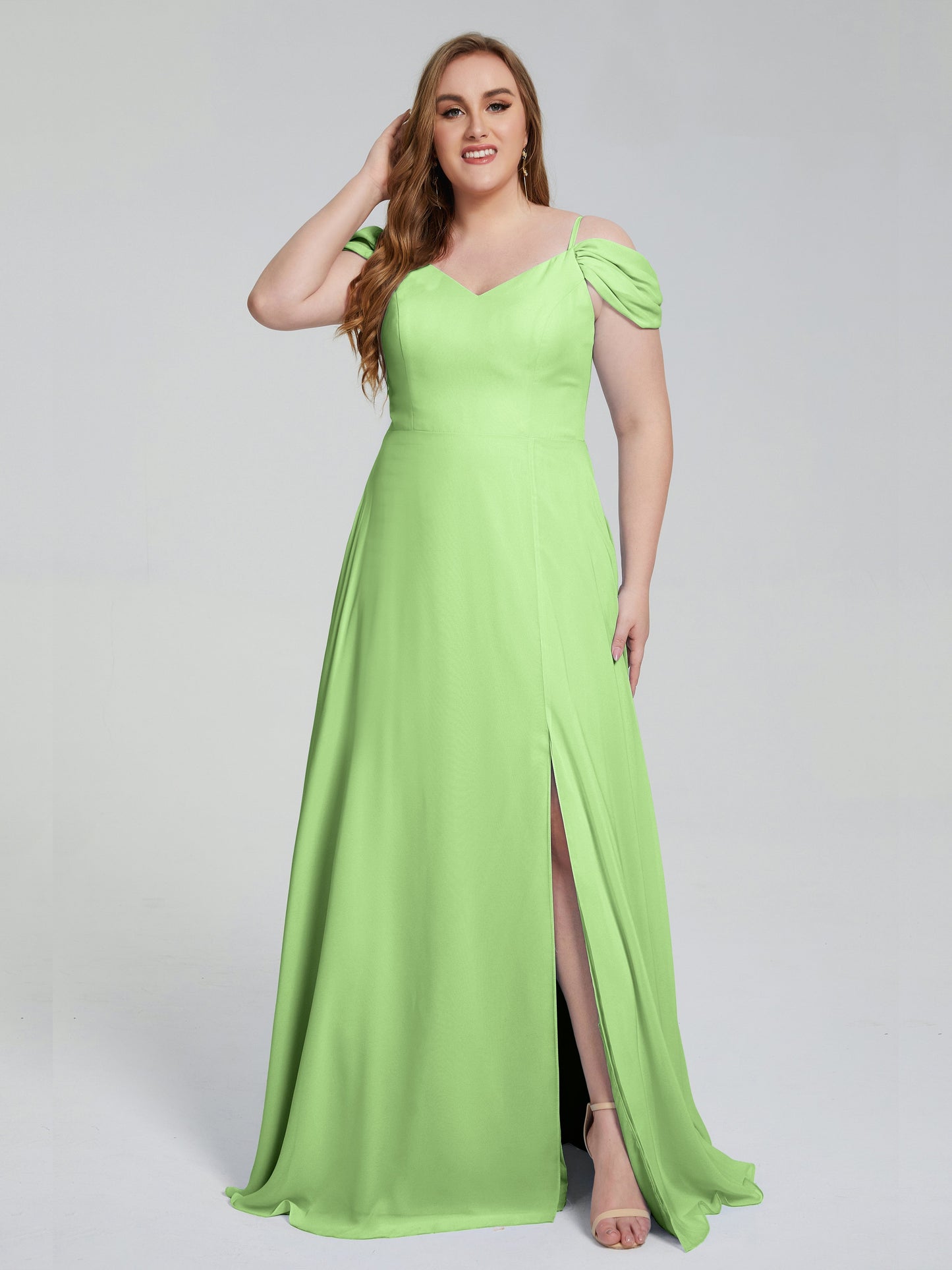 Gracie Detachable Straps Plus Size Long Bridesmaid Dresses