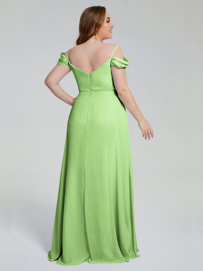 Gracie Detachable Straps Plus Size Long Bridesmaid Dresses
