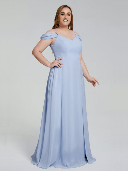 Gracie Detachable Straps Plus Size Long Bridesmaid Dresses