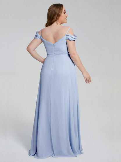Gracie Detachable Straps Plus Size Long Bridesmaid Dresses