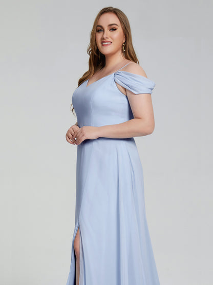 Gracie Detachable Straps Plus Size Long Bridesmaid Dresses