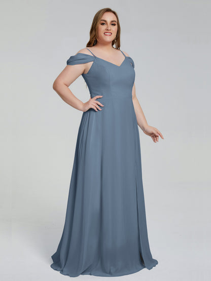 Gracie Detachable Straps Plus Size Long Bridesmaid Dresses