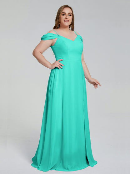 Gracie Detachable Straps Plus Size Long Bridesmaid Dresses