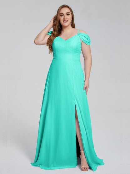 Gracie Detachable Straps Plus Size Long Bridesmaid Dresses