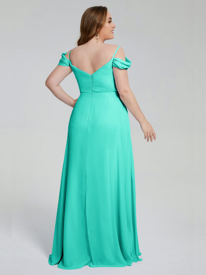 Gracie Detachable Straps Plus Size Long Bridesmaid Dresses