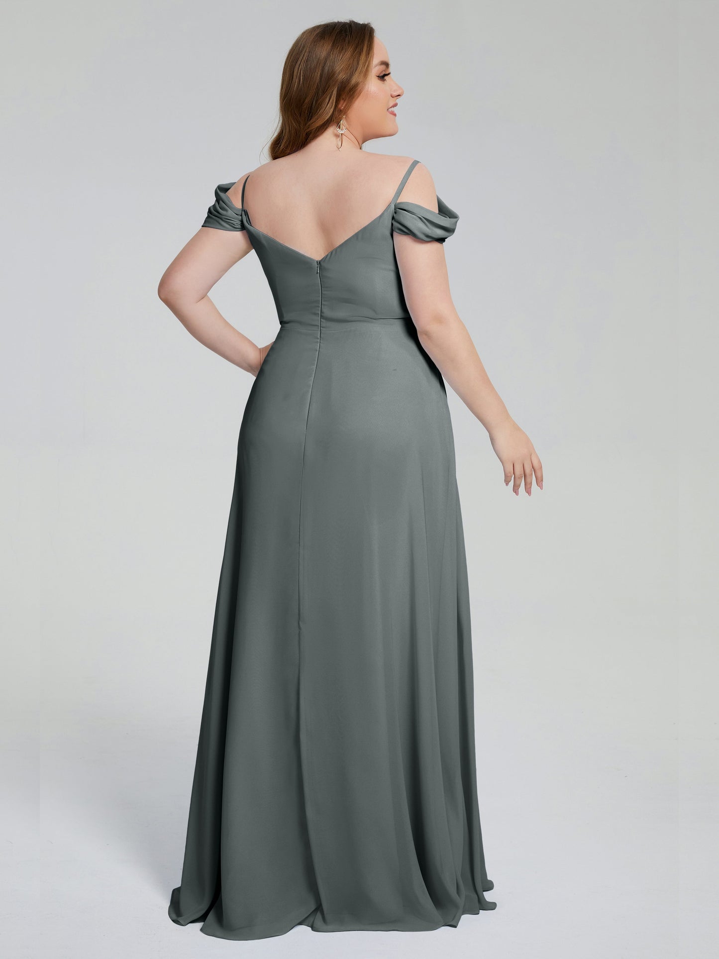 Gracie Detachable Straps Plus Size Long Bridesmaid Dresses