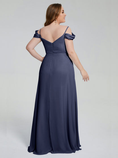 Gracie Detachable Straps Plus Size Long Bridesmaid Dresses