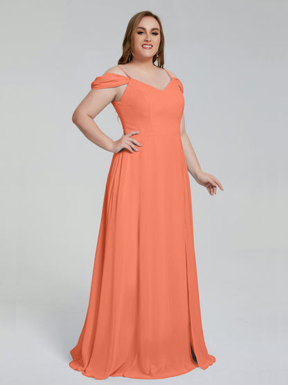 Gracie Detachable Straps Plus Size Long Bridesmaid Dresses