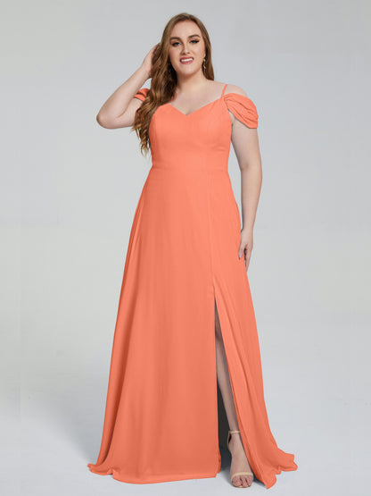Gracie Detachable Straps Plus Size Long Bridesmaid Dresses