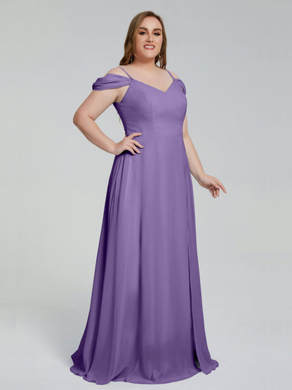 Gracie Detachable Straps Plus Size Long Bridesmaid Dresses