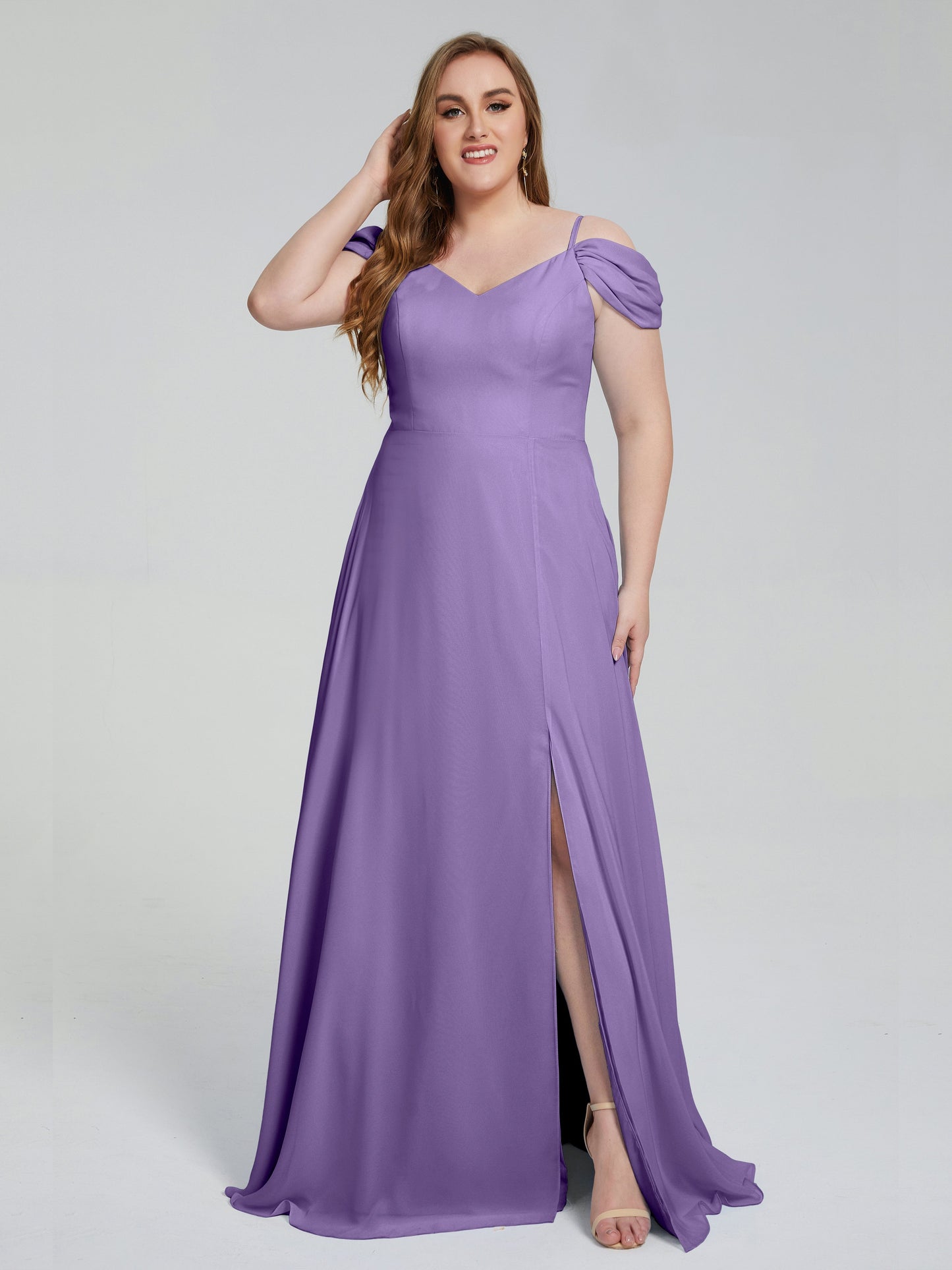 Gracie Detachable Straps Plus Size Long Bridesmaid Dresses