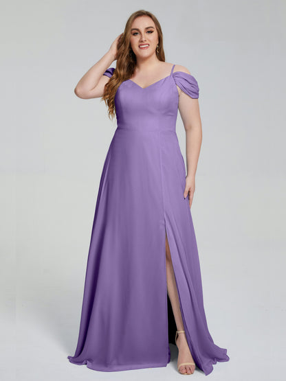 Gracie Detachable Straps Plus Size Long Bridesmaid Dresses