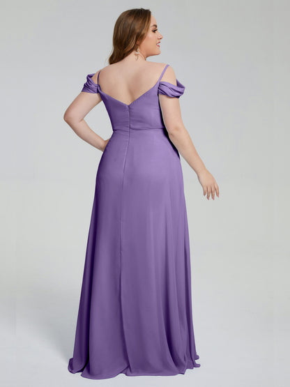 Gracie Detachable Straps Plus Size Long Bridesmaid Dresses