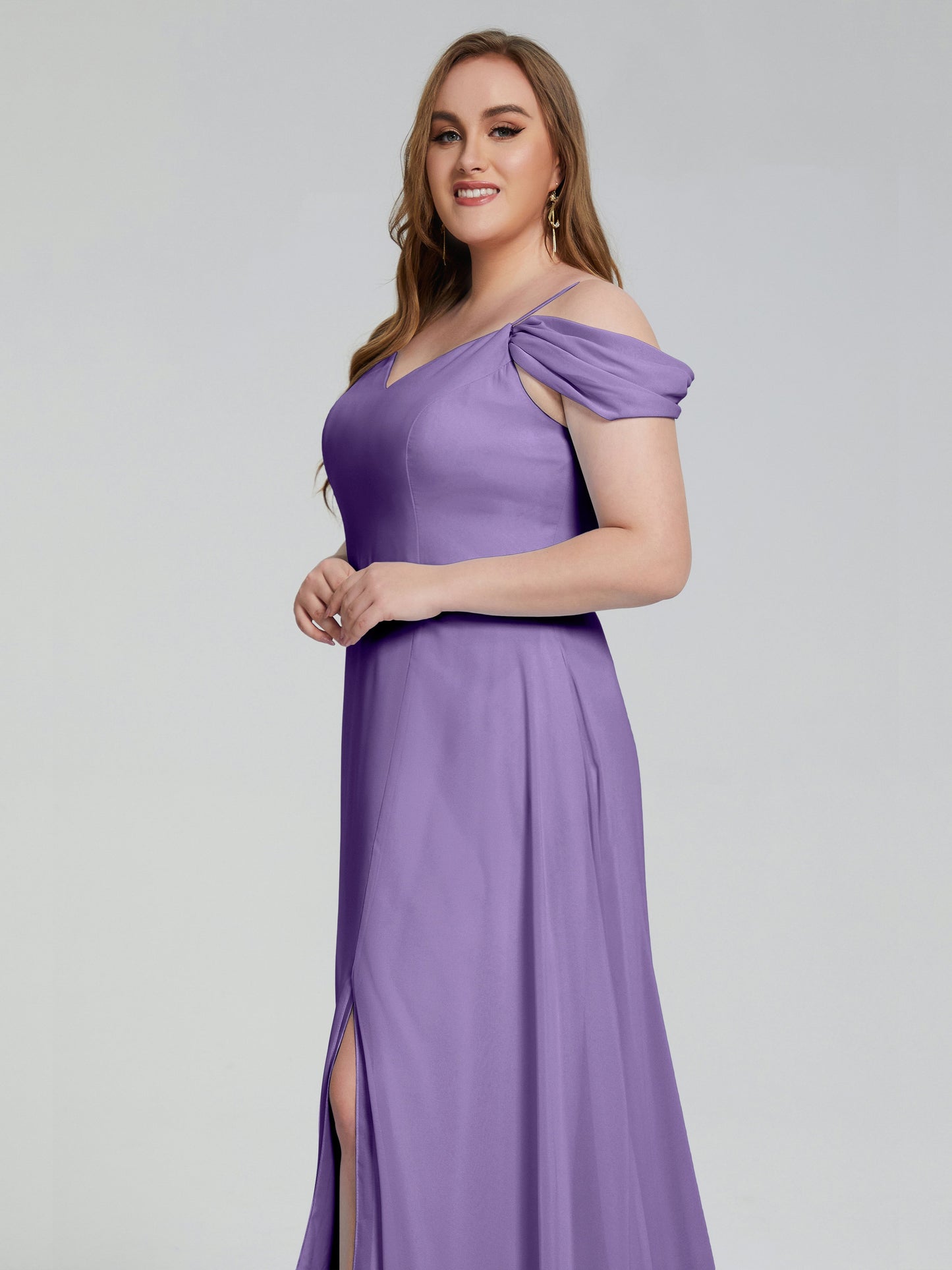 Gracie Detachable Straps Plus Size Long Bridesmaid Dresses