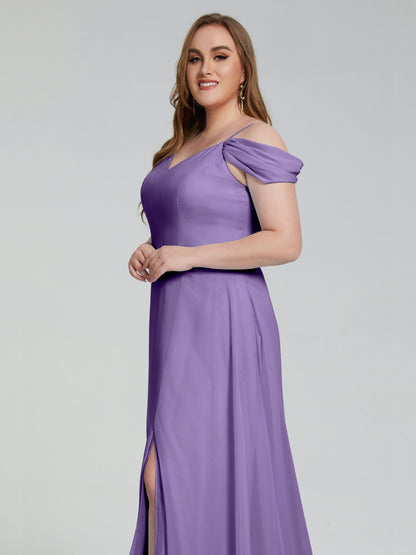 Gracie Detachable Straps Plus Size Long Bridesmaid Dresses