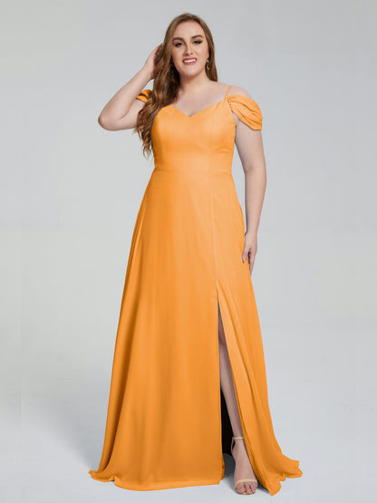 Gracie Detachable Straps Plus Size Long Bridesmaid Dresses