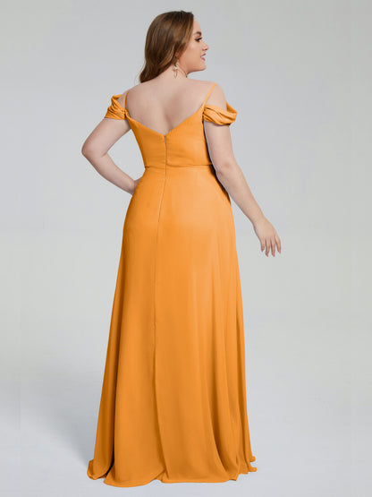 Gracie Detachable Straps Plus Size Long Bridesmaid Dresses