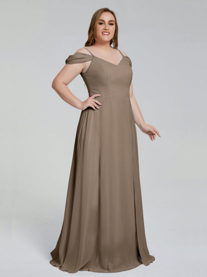 Gracie Detachable Straps Plus Size Long Bridesmaid Dresses