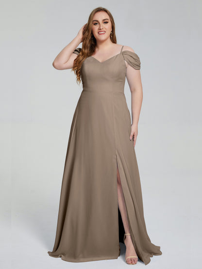Gracie Detachable Straps Plus Size Long Bridesmaid Dresses