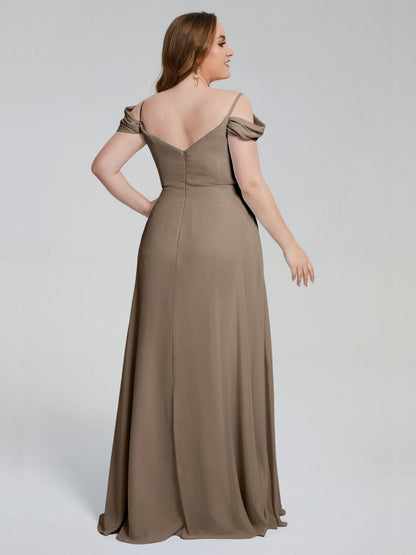 Gracie Detachable Straps Plus Size Long Bridesmaid Dresses
