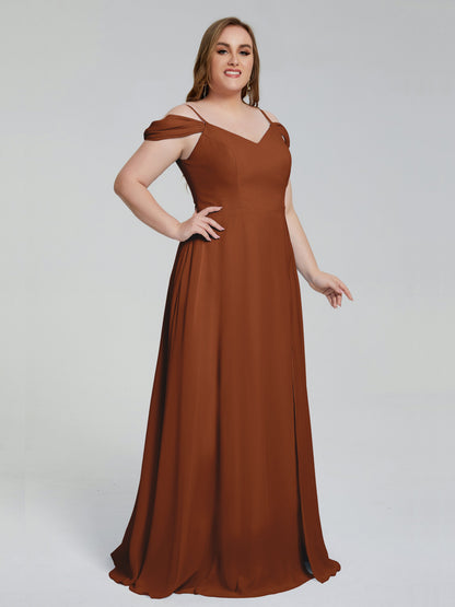 Gracie Detachable Straps Plus Size Long Bridesmaid Dresses
