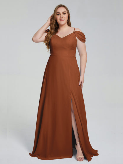 Gracie Detachable Straps Plus Size Long Bridesmaid Dresses