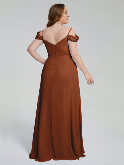 Gracie Detachable Straps Plus Size Long Bridesmaid Dresses