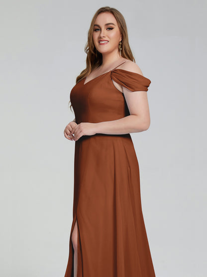 Gracie Detachable Straps Plus Size Long Bridesmaid Dresses
