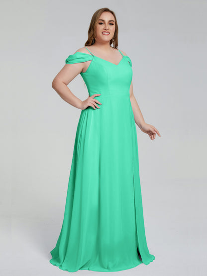Gracie Detachable Straps Plus Size Long Bridesmaid Dresses