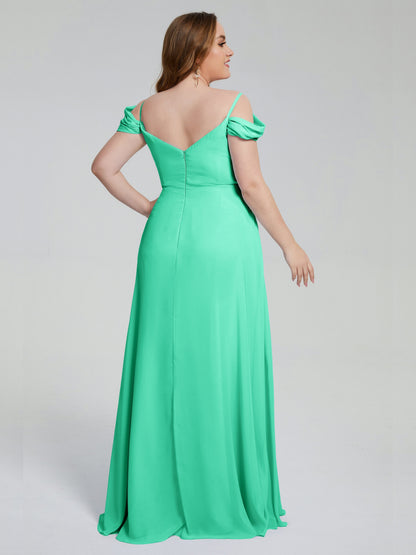 Gracie Detachable Straps Plus Size Long Bridesmaid Dresses