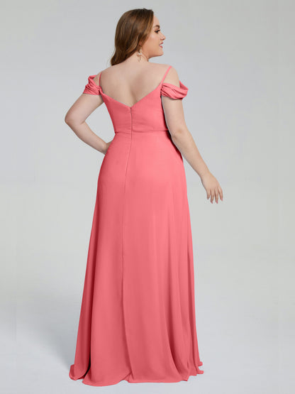 Gracie Detachable Straps Plus Size Long Bridesmaid Dresses
