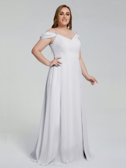 Gracie Detachable Straps Plus Size Long Bridesmaid Dresses