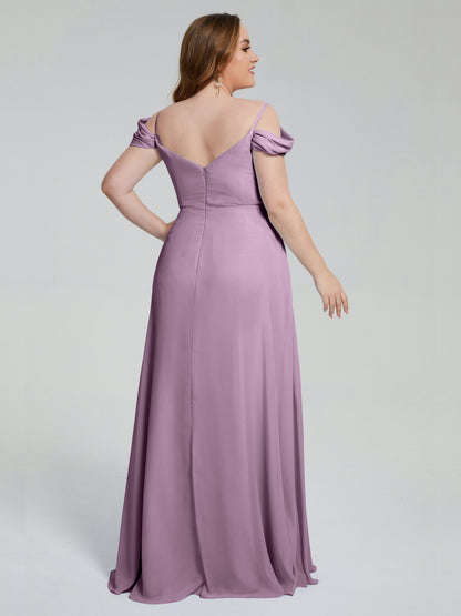 Gracie Detachable Straps Plus Size Long Bridesmaid Dresses
