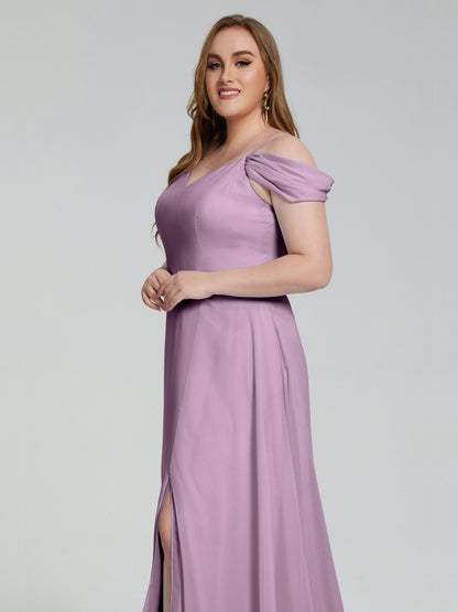 Gracie Detachable Straps Plus Size Long Bridesmaid Dresses