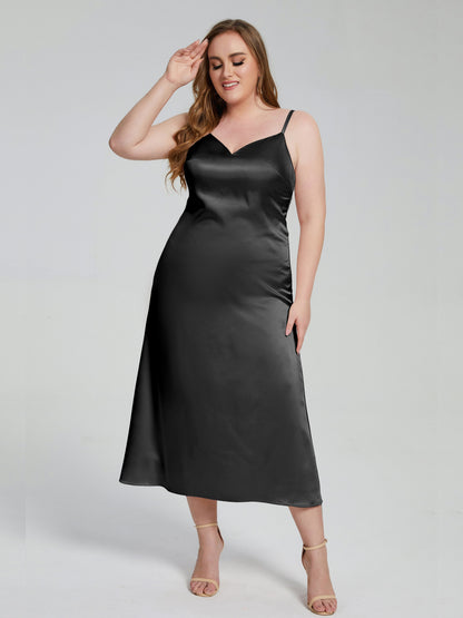 Harley Straps Plus Size Soft Satin Bridesmaid Dresses