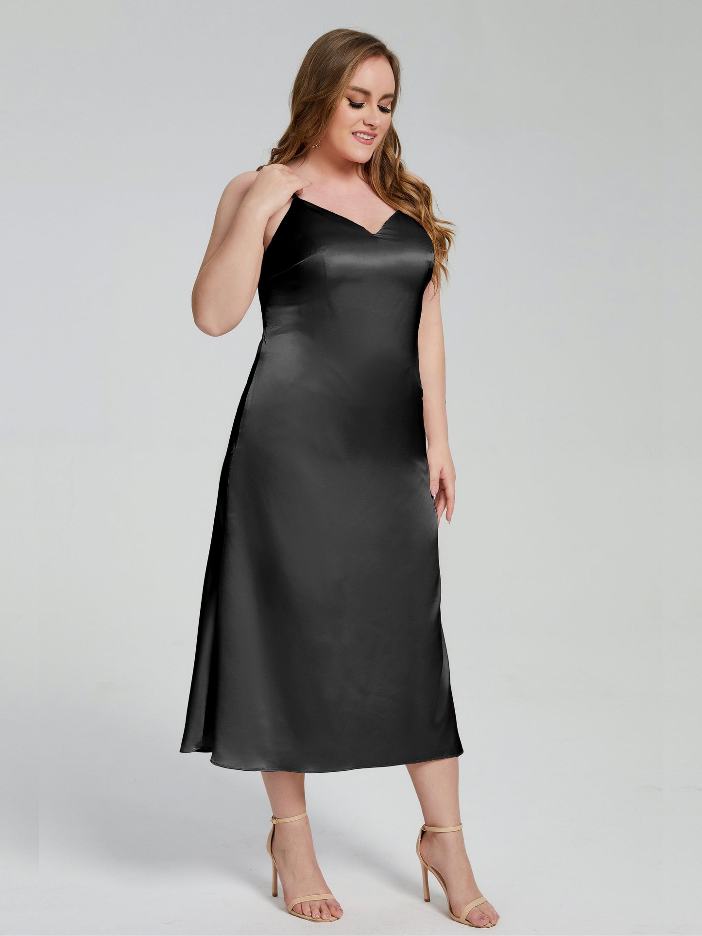 Harley Straps Plus Size Soft Satin Bridesmaid Dresses