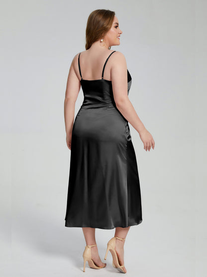 Harley Straps Plus Size Soft Satin Bridesmaid Dresses