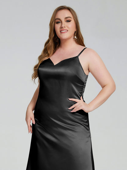 Harley Straps Plus Size Soft Satin Bridesmaid Dresses