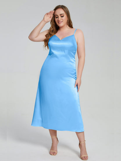 Harley Straps Plus Size Soft Satin Bridesmaid Dresses