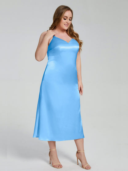 Harley Straps Plus Size Soft Satin Bridesmaid Dresses