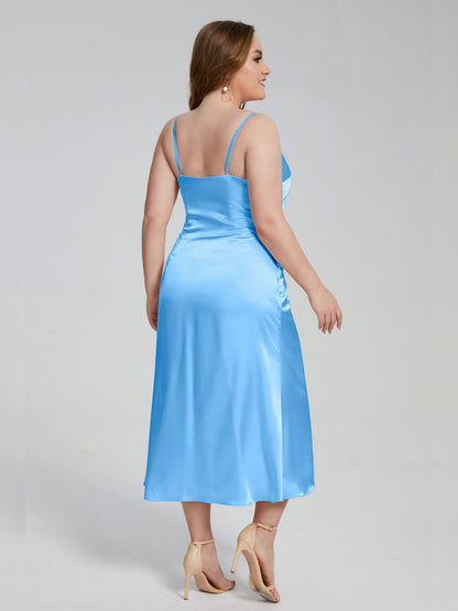 Harley Straps Plus Size Soft Satin Bridesmaid Dresses