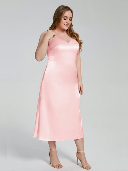 Harley Straps Plus Size Soft Satin Bridesmaid Dresses