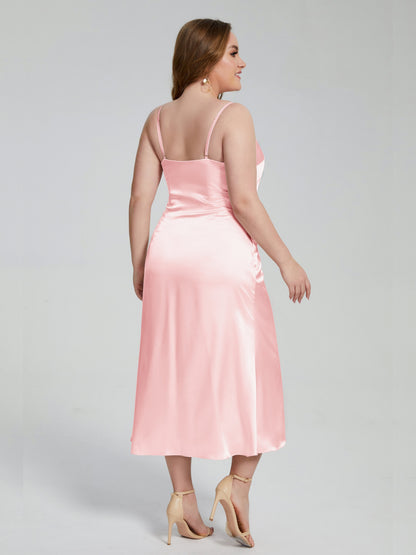 Harley Straps Plus Size Soft Satin Bridesmaid Dresses